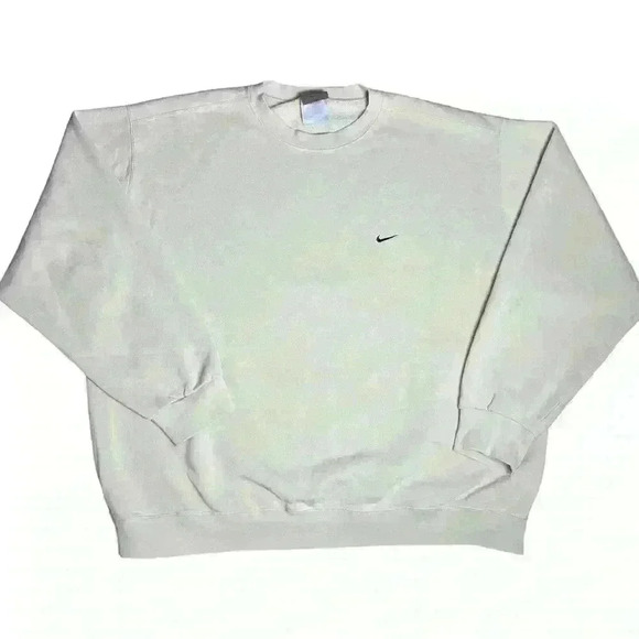 Vintage 90s Nike light beige/cream crewneck sweatshirt size XXL - Picture 1 of 6